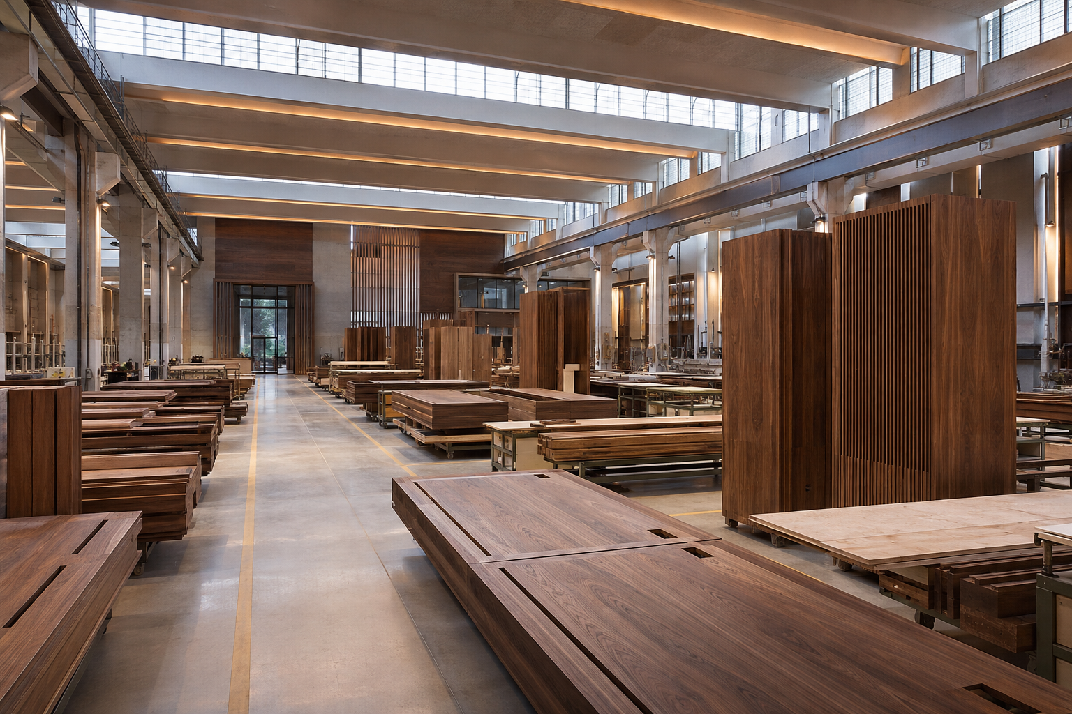 An immaculate architectural joinery production hall
